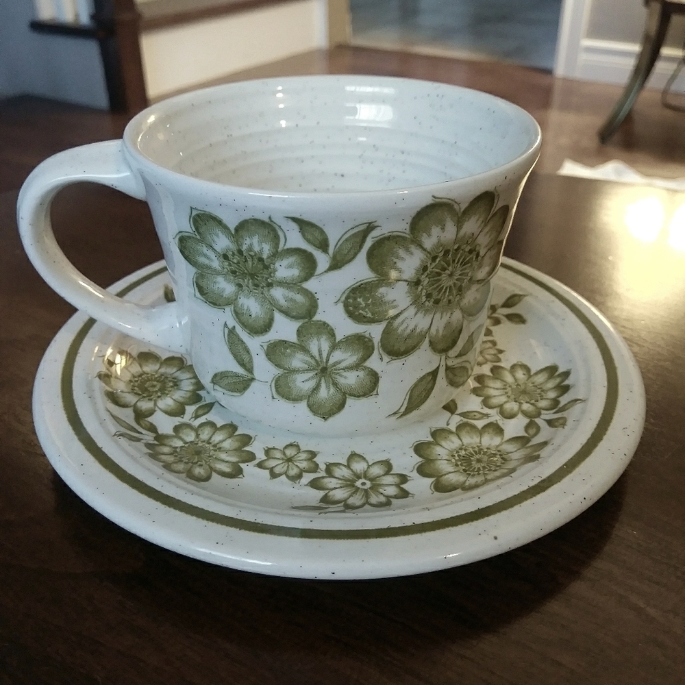J&G Meakin "Floral Dance" Studio  Stone cup/saucer